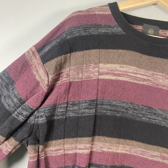 F/X Fusion Textured XXL Striped Crew Neck Long Sleeve Pullover Sweater Grandpa - Picture 5 of 12